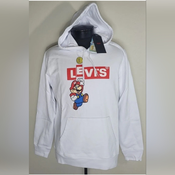 Levi’s X Super Mario Graphic Pullover Hoodie Limited Edition WhiteSize Small